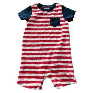 Patriotic Print One‎ Piece Romper with Pocket 12M Baby Fun Celebrate